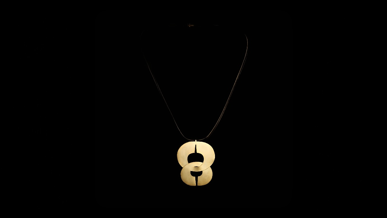 Hoor #06 — Gold Plated Brass, Leather String