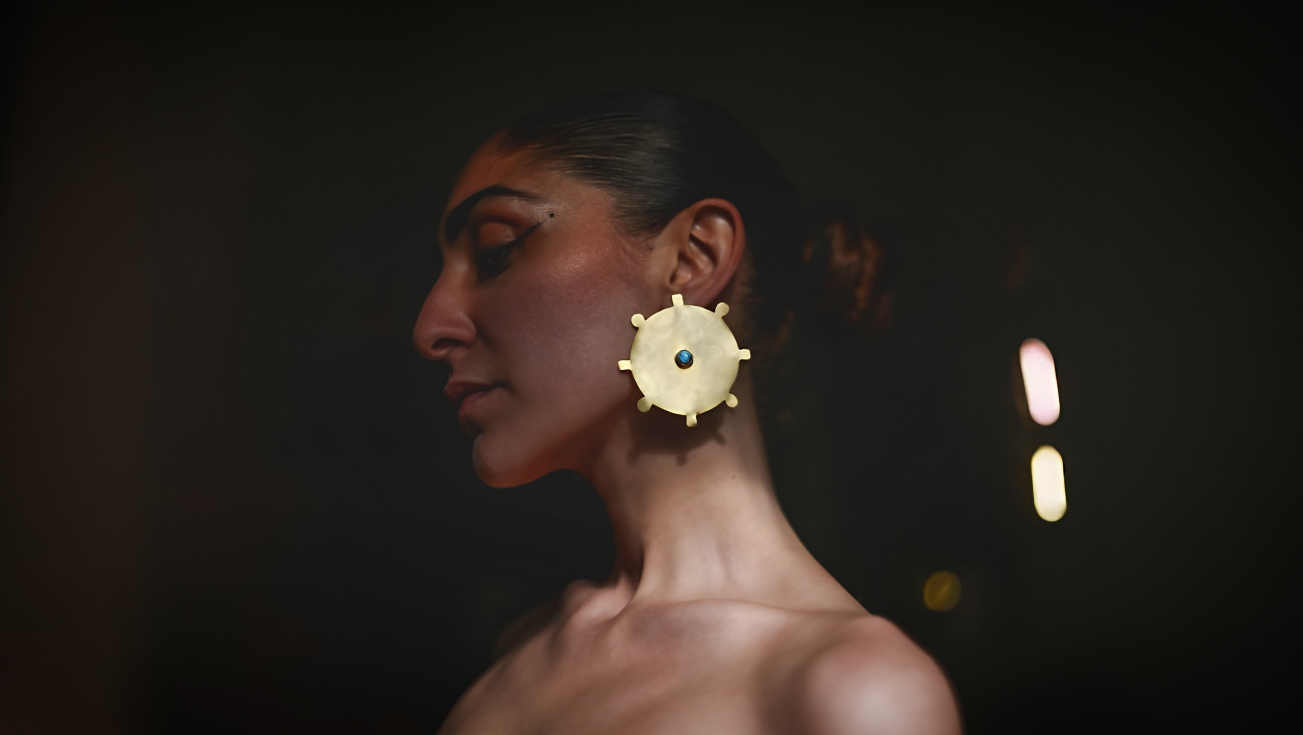 Hoor #01 — Gold Plated Brass, Neyshabour Turquoise